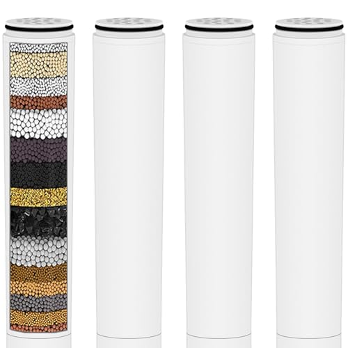AOERUOW 4-Pack Replacement Shower Filter Cartridge Compatible with Cobbe Handheld Shower Head,Water Softener Filter for Hard Water Reduce Chlorine and Harmful Substances