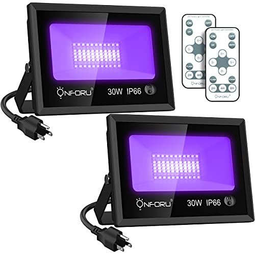 2 Projecteurs UV LED Onforu 50W - IP66 étanche, Lumière Noire Pour Soirée, Aquarium
