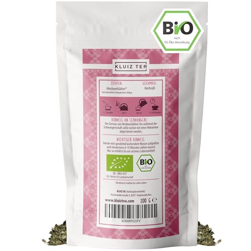Himbeerblättertee Bio 200 Gramm - Himbeerblättertee Schwangerschaft zur Geburtsvorbereitung I 100% natürlich aus Biologischem Anbau by KLUIZ TEA