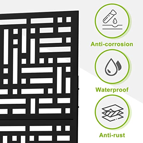 Neutype Metal Privacy Screen Outdoor Decorative Privacy Screen With Stand Freestanding Privacy Screen For Patio, Garden, Balcony, Porch Featuring Precise Laser Cut #TOP3