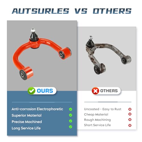Front Upper Control Arms with Ball Joint for Ford F150 2004-2020, 2-4\" Lift Suspension Kit Adjustable tubular Control Arms,Replacement Factory Suspension Arms 2PCS Red