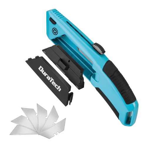 DURATECH Auto-Loading Utility Knife Retractable Box Cutter with Blades