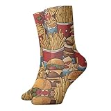 WBQLSL Calcetines de media pantorrilla con estampado de patatas fritas, calcetines elegantes para actividades al aire libre y uso diario