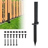 1 Pcak Fence Post Repair Kit, Heavy Duty Fence Post Repair Kit, Steel Fence Post Anchor Ground Spike,Fence Post Support Stake for Repairing Damaged Fence Gate Posts Sign Posts or Mailbox