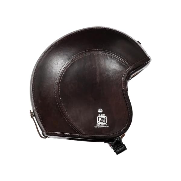 Royal-Enfield-Granado-Neo-ISI-and-DOT-Certified-Leather-Outer-Shell-Riding-Motorcycling-Helmet-D-Brown-XL-62-Cm Royal Enfield Granado Neo ISI and DOT Certified Leather Outer Shell Riding Motorcycling Helmet D Brown (XL) 62 Cm