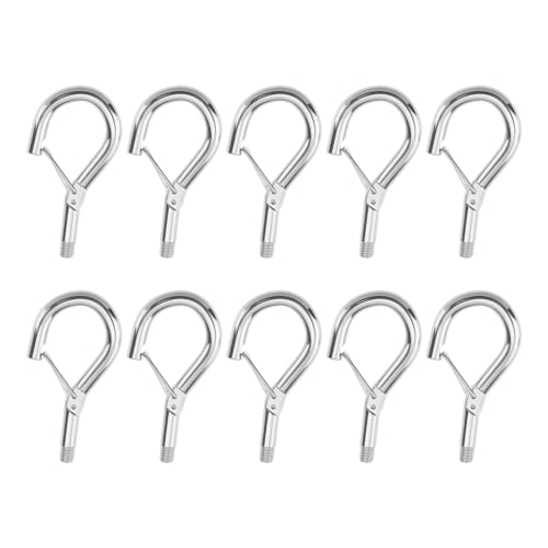 eMagTech 10 Ganchos Tornillo M6 con Hebilla de Resorte para Colgar Aptos para La Mayoría de Componentes de Acoplamiento con Roscas Internas Métricas.