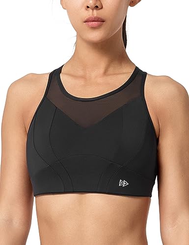 イベット スポーツブラ 揺れない 脇高 速乾 大きいサイズ ハイサポート 一体型カップ クロスバック 後ろホック メッシュ レディース スポーツブラジャー トレーニング ジム スポブラ XL ブラック