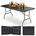 Sekey Buffettisch Tisch Klappbar Kunststoff 152x70 cm | Campingtisch mit Tragegriff Partytisch Klapptisch Gartentisch für Garten Terrasse und Balkon zusammenklappbar 4 Personen (Schwarz)