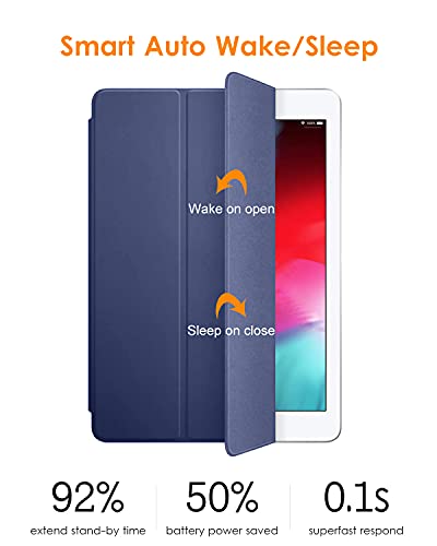 Dtto Ipad Air 2 Case (2014 Released), Ultra Slim Lightweight Smart Case Trifold Stand With Flexible Soft Tpu Back Cover For Apple Ipad Air 2 (Model A1566/A1567), Navy Blue #TOP6