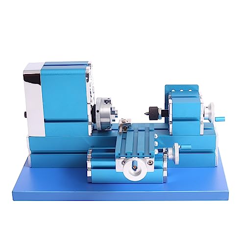 Mini Metal Lathe Machine 36W Motorized Metalworking DIY Tool Benchtop Woodworking for Hobby Science Education Modelmaking AC100V~240V 50/60HZ