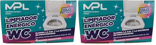 MPL Desinfectante WC Polvo, Limpia y Blanquea - 6 Sobres (Paquete de 2)