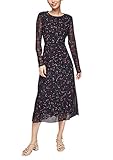 bedrucktes kleid lang hat ein Webware-Futter s.Oliver Damen Bedrucktes Kleid aus Mesh Dark Blue floral AOP 36