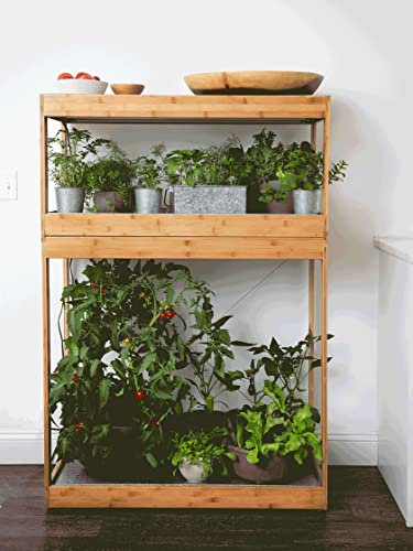 Gardener's Supply Company Bamboo LED Grow Light Stand #TOP14