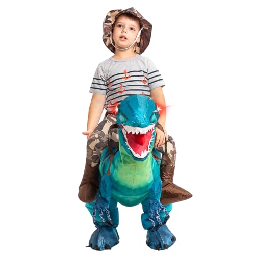 GOOSH Inflatable Dinosaur Costume for Kids Halloween Costumes Boys Girls 48IN Funny Blow up Costume for Halloween Party Cosplay - Thumbnail 2