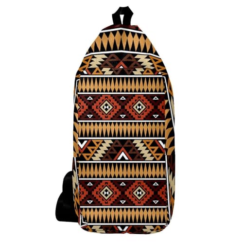 Sac à dos à bandoulière ethnique aztèque multicolore pour homme et femme 16x36cm
