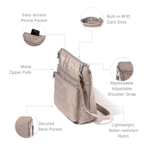 Baggallini Modern Pocket Crossbody Bag for Women, 8.5"x8.5" Handbag Purse with RFID, Lightweight Water-Resistant3