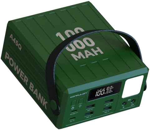 High Capacity Power Bank 100000mAh Fast Charging 22.5W PD 20W Portable USB C Battery Packs with 7 Outputs & LCD Display Battery Bank for iPhone, Samsung, iPad ,Macbook & Outdoors Camping (GREEN)