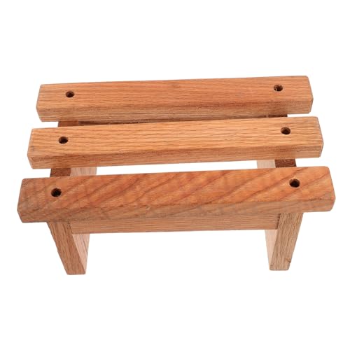 Escabel de madera premium PRETYZOOM de diseño robusto para estante de baño 7