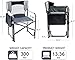 Portal Folding Director Chair with 2-Way Rotating Side Table, Heavy Duty 300 lb Camping Chair with Swivel Tray & Cup Holder, Ergonomic Mesh Back Portable Outdoor Seat for RV, Tailgating & Lawn, Grey