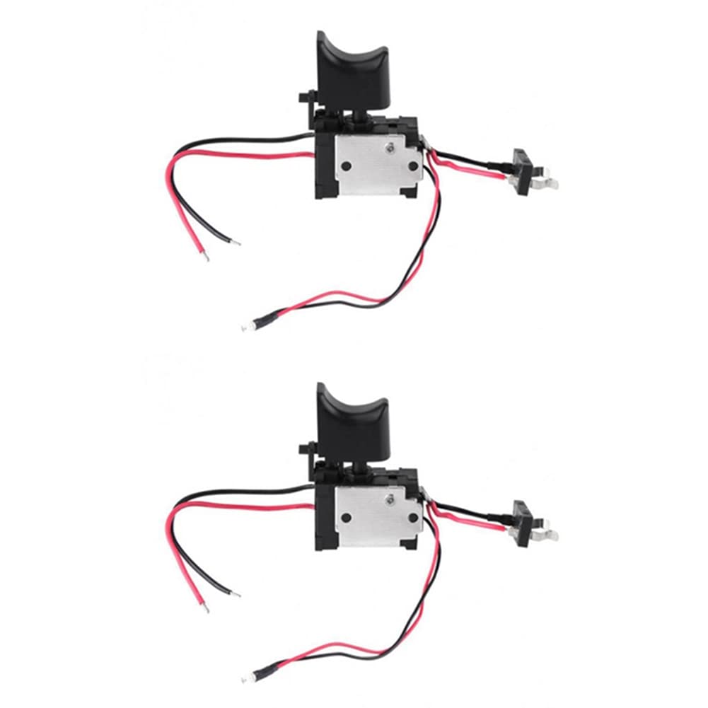 Jnchdghwa Black 2X Dc7.2-24V Electric Drill Switch Cordless Drill Speed Control Button Trigger Light Power Tool Parts For