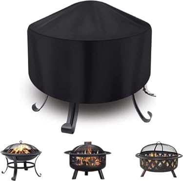 AMAZON - FEIERYA Fire Pit Cover Round for Fire Pit 22- 34 Inch, Waterproof Outdoor Fire Pit Cover, Full Coverage Patio Round Fire Pit Cover – Dustproof Anti UV and Tear Resistant