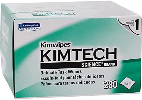Kimberly-Clark 34155 Kimwipes 1-Ply Delicate Task Wipes, 4.4" x 8.4", Tissue (Pack of 286)