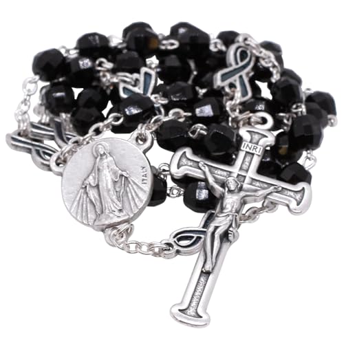 VILLAGE GIFT IMPORTERS Saint Peregrine Rosary with Black Beads - Patron Saint of Cancer Patients - Catholic Prayer Devotional for Healing and Strength2