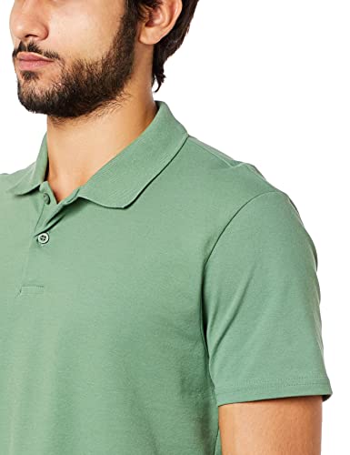 Kit 2 Camisas Polo, basicamente, Masculino, Branco/Verde Oliva, GG