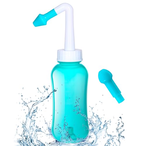 Nasendusche Set 300ml Nasenspülung Flasche Nasenspülkanne zur Sinus Spülung Nasenreinigung BPA-frei Neti Pot für Erwachsene und Kinder