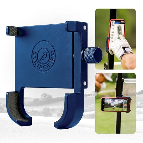 Stripebird Original Magnetic Golf Cart Phone Holder (Blue) - Universal Smartphone Holder for iPhone, Samsung & Others
