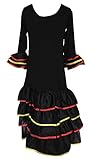 La Senorita Spanische Flamenco Kleid / Kostüm Deluxe España - für Mädchen / Kinder - Schwarz