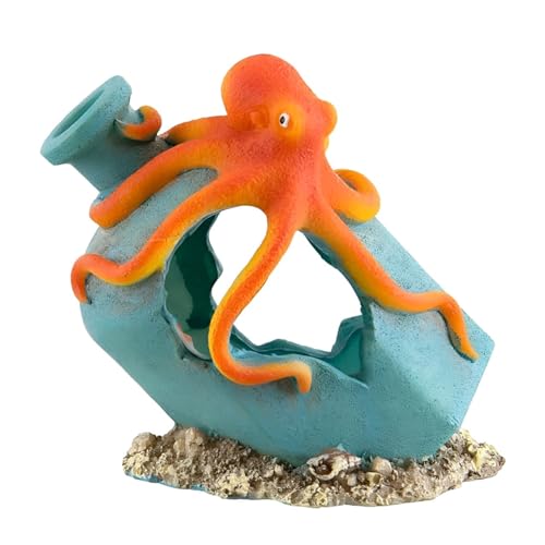 Generic Aquarium Landscaping Octopus Decoration, Fish Tank Decor Ornament, Realistic Octopus Resin Crafted for Shrimp Crab to Rest/Breed/Hiding Caves Hideout (Blue)