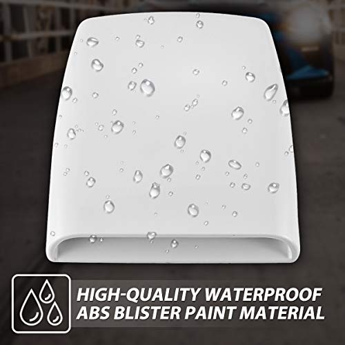 Katur Universal Car Decorative Air Flow Intake Hood Scoop Vent Turbo Bonnet Cover White #TOP2