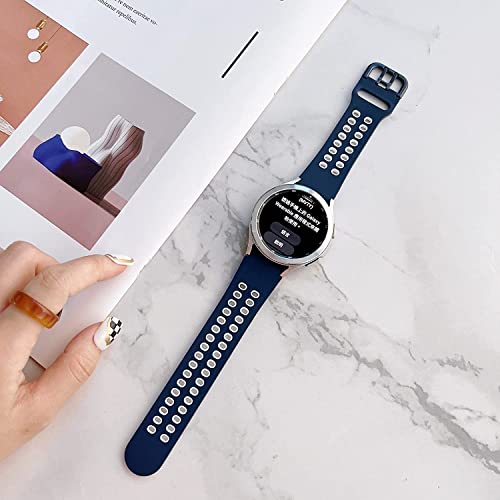 Image of FOLX FAG05 Sport Ni-ke Airhole Silicone Strap Compatible for Samsung Galaxy Watch 4 Band & Galaxy Watch 5 Band 44mm 40mm /Watch 5 Pro Bands 45mm /Galaxy Watch 4 Classic Bands 46mm 42mm,20mm Sport Strap Wristbands for Men Women Unisex (BLUE & WHITE)