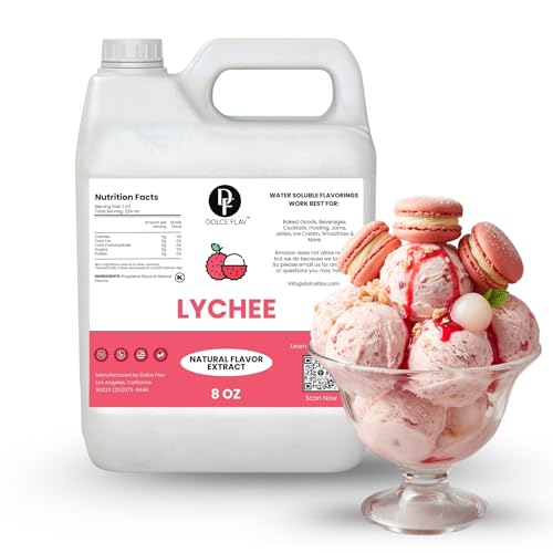 Image of Dolce Flav Natural Lychee Flavoring Concentrate | Water Soluble | 8 Fl Oz