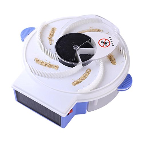 Preisvergleich Produktbild Solarenergie Elektrischer Insektenvernichter,Moskito Killer Elektrische Fliegenfallen-Gerät mit Fallenfutter Fliegen Pestfänger für Home Kitchen (Weiß)