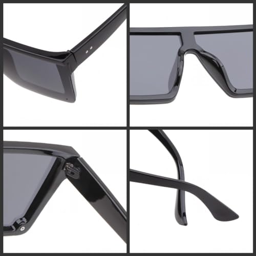 Lunettes de soleil de luxe surdimensionnées style bouclier - 3