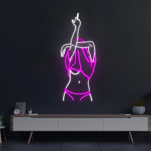 Image of Lady Neon Signs for Wall Decor Led Bedroom Bar Club Game Room Lights Sign Gift Size: 26 inches