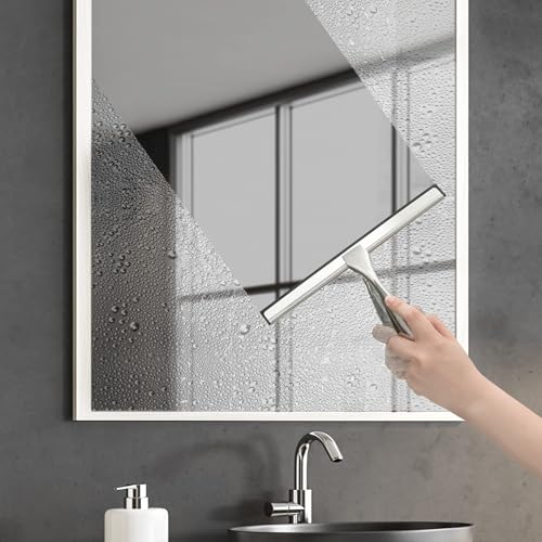 Image of Hiware All-Purpose Shower Squeegee for Shower Doors, Bathroom, Window and Car Glass - Stainless Steel, 10 Inches (Pack of 2)
