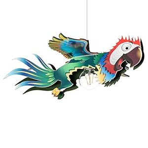 Elobra – Lampada a sospensione per bambini, in legno, 40 W, motivo: pappagallo, colore: blu