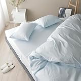 防ダニ 日本製 掛け布団カバー シングル 花粉症対策 日本アトピー協会推薦品 ハウスダスト対策 アレルギー対策 掛けカバー 掛布団カバー シーツ 薬剤不使用 アレルストップ (エアリーブルー, シングル)