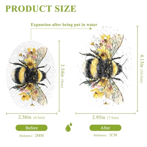 Image of Kcldeci 3 Pack Kitchen Scrub Sponges Fluffy Bumblebee Kitchen Dish Sponge Non-Scratch Microfiber Sponge for Household Cleaning Dishes, Pots and Pans