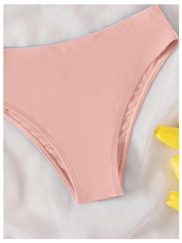 Image of SHENHE Girl's 2 Piece O Ring Bikini High Waisted Spaghetti Strap Cute Swimsuit Bathing Suit
