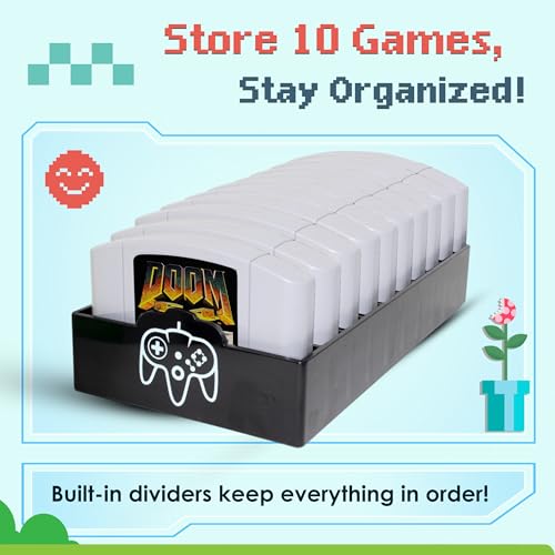 Skywin N64 Game Storage - N64 Game Holder Fits and Organizes N64 Cartridges - Simple and Stylish Design to Show Off Your Game Collection