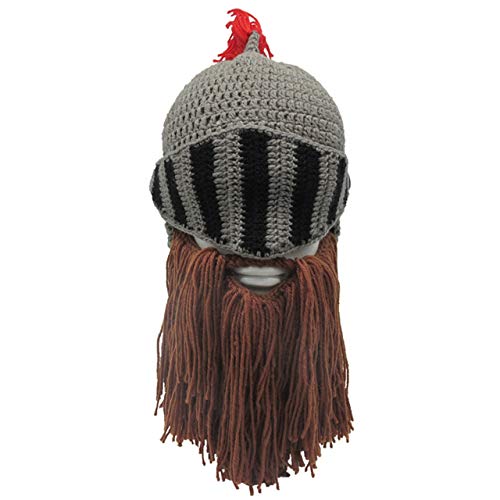 Faleto Wig Beard Hats Creative Original Funny Knit Hat Handmade Winter Beard Facemask Coffee #TOP6