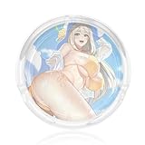 灰皿 ブルーアーカイブ 十六夜ノノミ ガラス灰皿 丸型 タバコ固定 ガラス 透明 デザイン 滑り止めパッド付 置物 洗いやすい 喫煙具 オフィス 飲食店 タバコ用 業務用 プレゼント 8.5*3.5cm