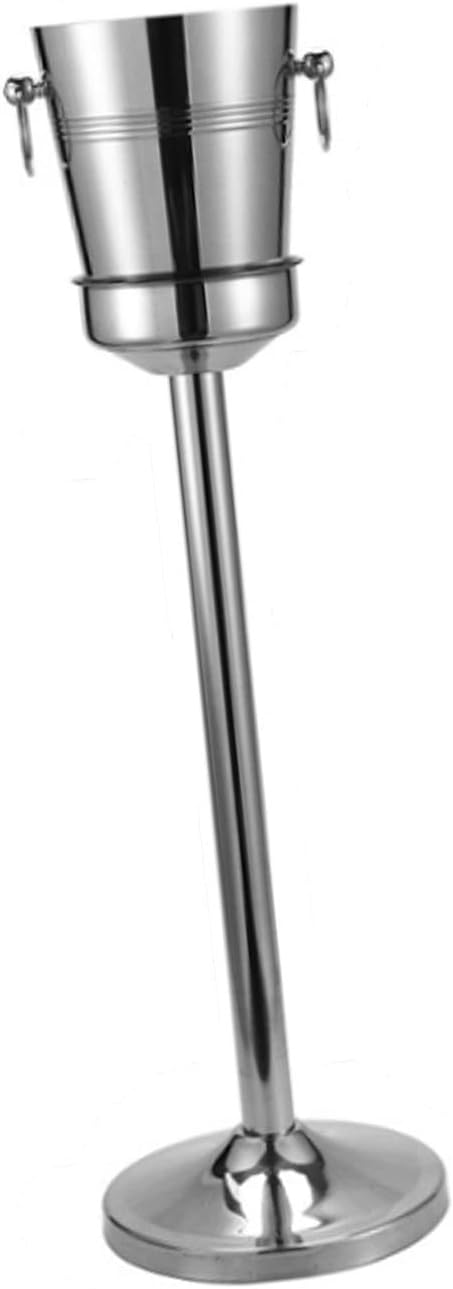 ステンレススチール製アイスバケット、ワインチラーシャンパンバケツ|ドリンクチラー食器アクセサリー、シャンパンコンテナバレル、パーティ アイスバケット  スタンド付きアイスバケット ステンレス鋼製アイスキューブコンテナクーラー、ハンドル付きワイン、シャンパン ... スタンド付きアイスバケツ、ビールバケツ、ドリンククーラー、丈夫なシャンパンバケツ、パーティー用ワインバケツ、KTV、クラブ、レストラ