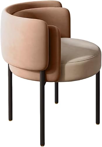 YVYKFZD Juego de sillas de comedor de ocio, sillas de cocina con respaldo curvado y patas de metal, silla de comedor tapizada, silla auxiliar cómoda