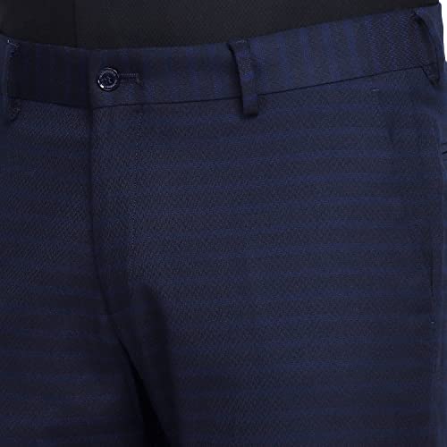 Image of blackberrys Stripes Polyester Viscose Slim Fit Mens Trousers (S22BB45A2IS22F1-P)