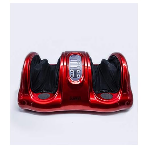Slabway Shiatsu Foot Massager Stimulates Blood Circulation - Deep Kneading, Rolling & Pulsing - Relief from Leg, Feet, Calf, Knee, Chronic Nerve Pain & Swollen Leg - Gift for Anyone - Red